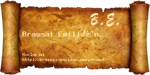 Brassai Emilián névjegykártya